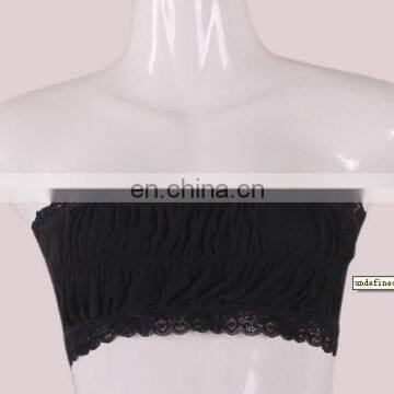 black lace edge strapless bra tube top