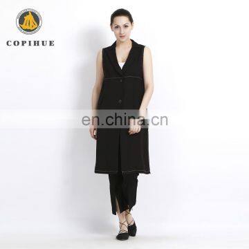 Factory Low Price Guaranteed Women Long Black Vest