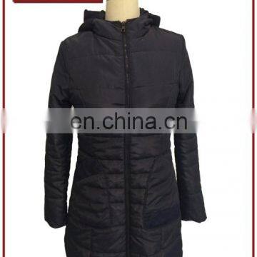 Chinese Manufacturer Quilted Hoody Ladies Long Coat Design