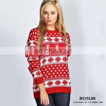 Reindeer and Snowflake Knit Pattern Christmas Sweater Wholesaler