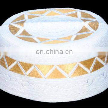 Cotton Embroidery Geometrical Pattern tube caps Hijab Muslim Pray Hats