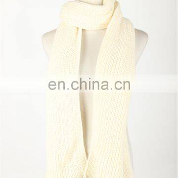 2016 new fashion style woman pure knit scarf wholesale