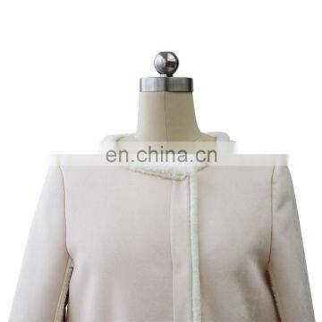 Ladies Korean Style Winter Latest Design Pink Long Coat With Two Big Pockets photo-2