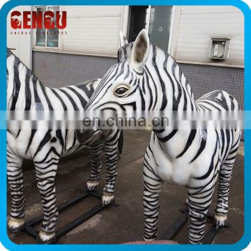 Handmade 3D Fiberglass Zebra Statue For Sale