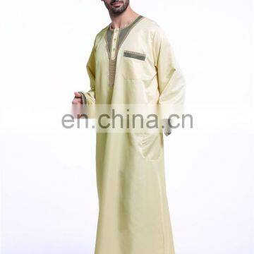 2017 EID Muslim Wear Men Abaya Chothes for Prey Men Maxi Thobe for Islamic photo-5