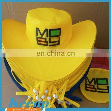 Hot Promotional custom logo cheap yellow folding hats