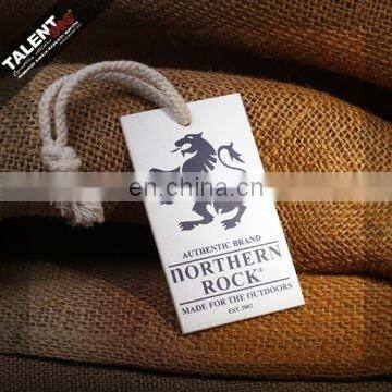 custom private brand printed thick paper hang tag for jeans clothing