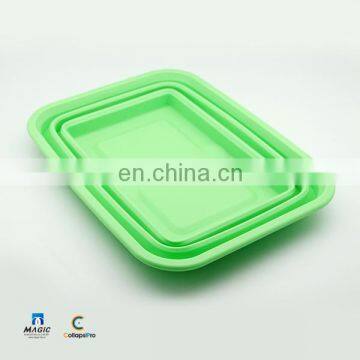 2018 Rectangle FDA Silicone Collapsible Water Bucket Foldable Food Storage Basket photo-4