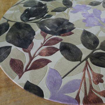 Magenta Color Round Rug for Cigar Room photo-4