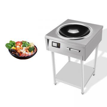 Commercial induction cooker concave high power electric fryer restaurant 8000w stir fry induction cooker with shelf