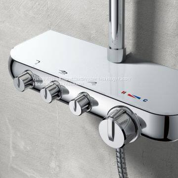 IT-P010 Luxury Bathroom Shower Valves Chrome Colour 3 Functions Shower Column With Bracket photo-2