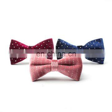New Autumn and Winter Pet Ornaments British Style Flannel Texture Bright Diamond Dog Bow Tie Cat Bow Tie