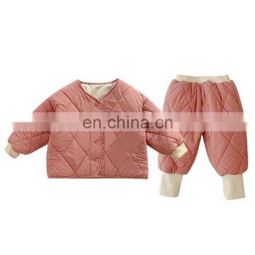 6117/China wholesale warm winter casual young girls pajamas set  high quality kids girl clothing set