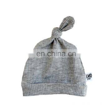 Ribbed Fabric Newborn Baby Knotted Winter Hat photo-4