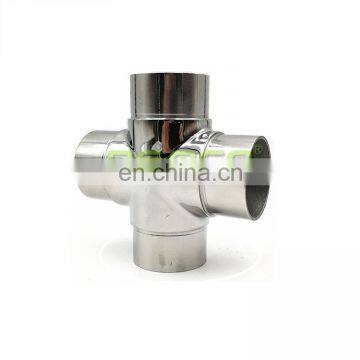 ss304 ss316l  Pipe fitting union 4-way cross stainless steel pipe fitting connectors for railings