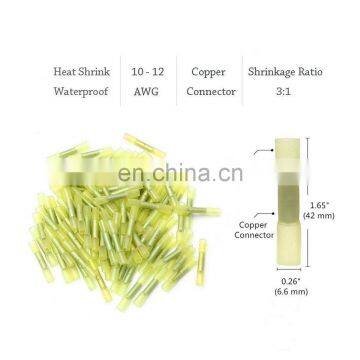 Hampool Good Reputation Yellow 12-10AWG HDPE Electrical Crimp Automotive Shrinkable Waterproof Butt Connectors photo-6
