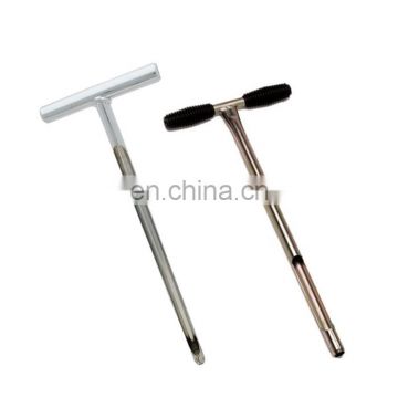 Custom stainless steel T Tee handle soil sampling probe sampler for golf lawn grassland