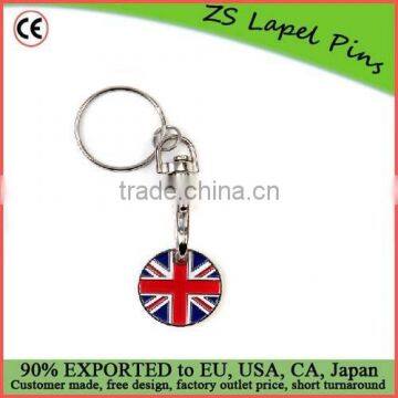 Custom Keyring Union Jack Trolley Coin