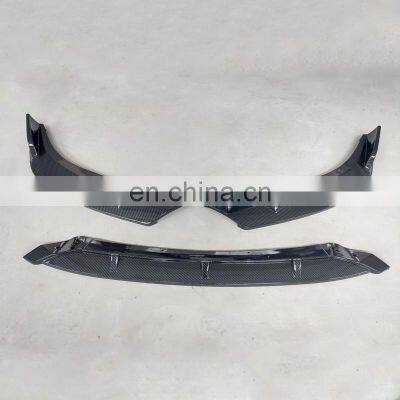 For Sentra SYLPHY 2016-2019 carbon fiber Style Front Lip Bumper Shovel Cover Trim 3PC ABS Rear lip rear spoiler  Diffuser