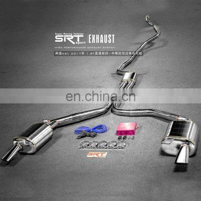 exhaust system muffler for Audi A6 S6 cat back with valve control for audi A6 S5 downpipe exhaust system