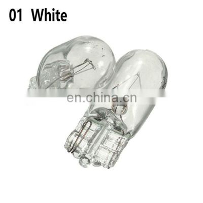 10X T10 Halogen Solar Light Bulb White Blue Amber Green Color 12V 5W 194 501 Side Wedges Car Light Bulb Speaker Source Lamp