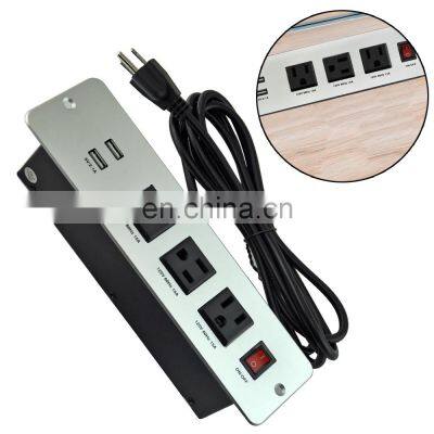 3 pin US professional desktop power strip table extension power strip socket for conference/office