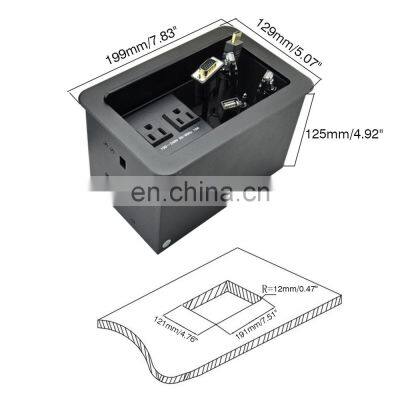 Universal Electric Tabletop Flip Connection Female Usb Panel Socket Outlet photo-5