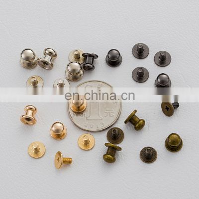 Garment 6mm/10mm screw metal alloy brass head leather rivet button studs for leather