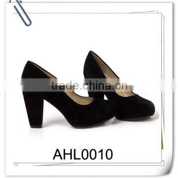 chunky heel suede ladies office shoes