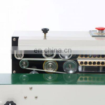 Continuous Plastic Film Bag Sealing Machine FR-770,steel Wheel Printing Code Date ,bath Number Printed