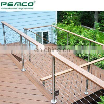 Outdoor Wire Rope Balustrade Deck Stainless Steel Cable Railing Systems