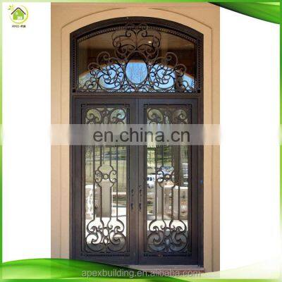 American Wrought Iron Metal Screen Double Entry Door photo-4