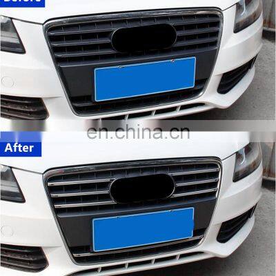 Hot sale Stainless Steel Front Grill Decorative Trim Strips For Audi A4 2009-2012 Car Front Fog Lamp Strips accessories