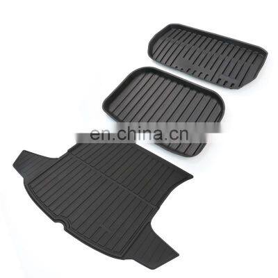 2022 Hot selling Accessories For Tesla Full Cover Waterproof Trunk Mat For Tesla Model Y Cargo Mat With Ears Rubber Rear