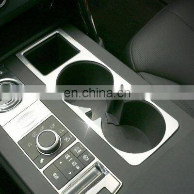 For Land Rover Discovery 5 3.0 V6 2017 Car-styling Center Console Cup Holder Cover Trim ABS Matte Chrome Interior Accessories