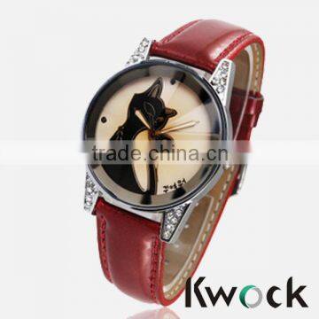 Ladies Beautiful Pretty Cute Elegant Fashion Black Kitty Cat Bracelet Wrist Watch