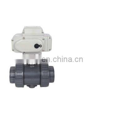 220V motorized valve CTB-005 50NM 50mm dn40 BSP UPVC thread glue on-off type 4-20ma 220V upvc motorized valve