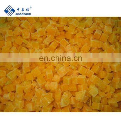 Sinocharm New Crop BRC A Approved 10*10mm IQF Frozen Diced Pumpkin Frozen Pumpkin Cubes