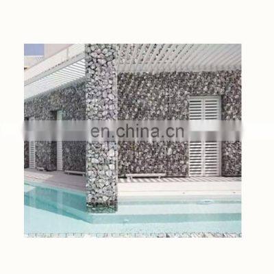 Grey granite wall cobblestone, Gabion cage with Grey granite pebbles