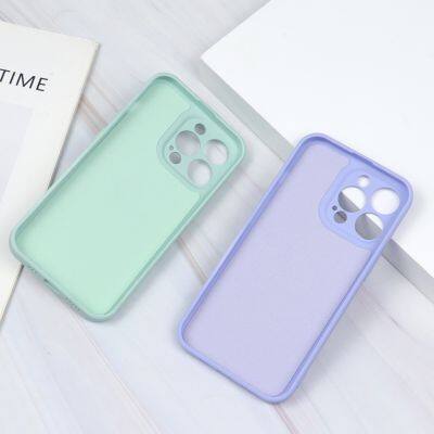 Popular New Solid Color Simple Round Fine Hole Ring Bracket Silicone Cell Phone Waterproof Cases For Iphone 7 8P Xr13 14 Pro Max photo-5