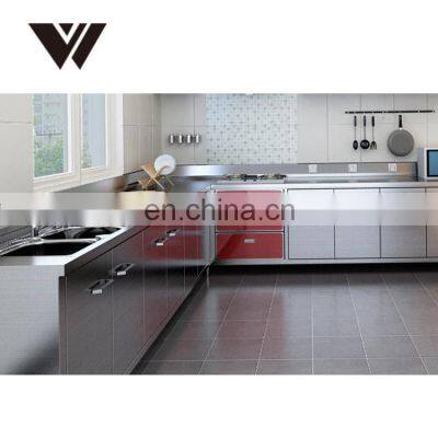 2020 NINGBO WELDON New Custom Made High Quality Outdoor Stainless Steel modular Kitchen Cabinet Design with stove and water tank