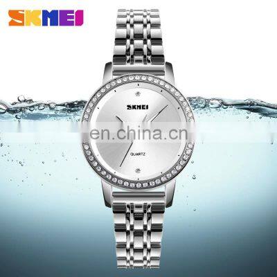 Wholesale luxury diamond brand women quartz watch Skmei 1311 top quality stainless steel ladies wristwatch