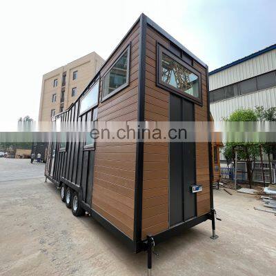 Durable Waterproof modern trailer container house on wheels prefab house mobile container garage