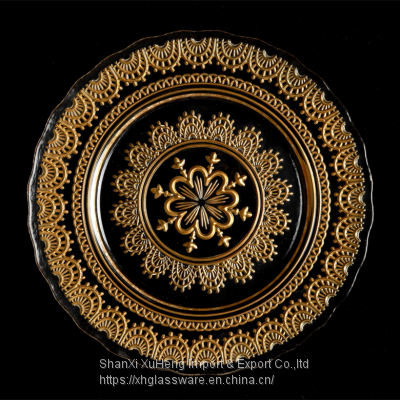 New Luxury Eco Friendly Glass Charger Hotel Wedding Dinner Plate photo-3