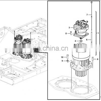 14647337 EC700B Excavator Slewing Reduction Gear Box EC750D Swing Gearbox For Volvo