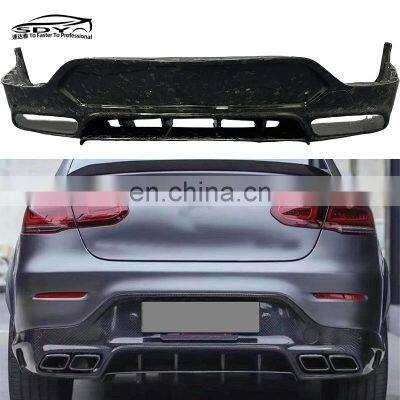 C253 GLC Coupe Topcar Style High Quality Forged Carbon Rear Diffuser Rear Bumper Splitter For Benz GLC200 GLC260 GLC300 COUPE