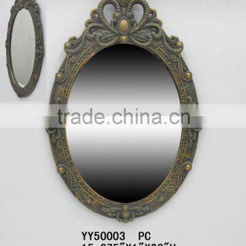 antique MDF wall mirror, oval mirror