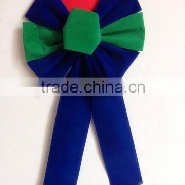 8.5" Width Bow and 2.5" Ribbon Width With Gold Line Edges Velvet Butterfly Ribbon Bow photo-5