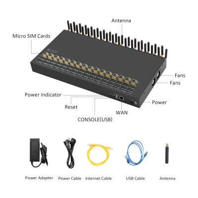 Voip Gateway Customized Module SK32-128 4G Lte Bulk Voice Sms Multi Slots Modem 32 Ports 128 Sims