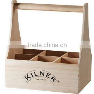 Handcrafted Wooden Beer Bucket, Cheap Wood 6 Bottles Beer Carrier, Wine Bucket Packaging Tote Box